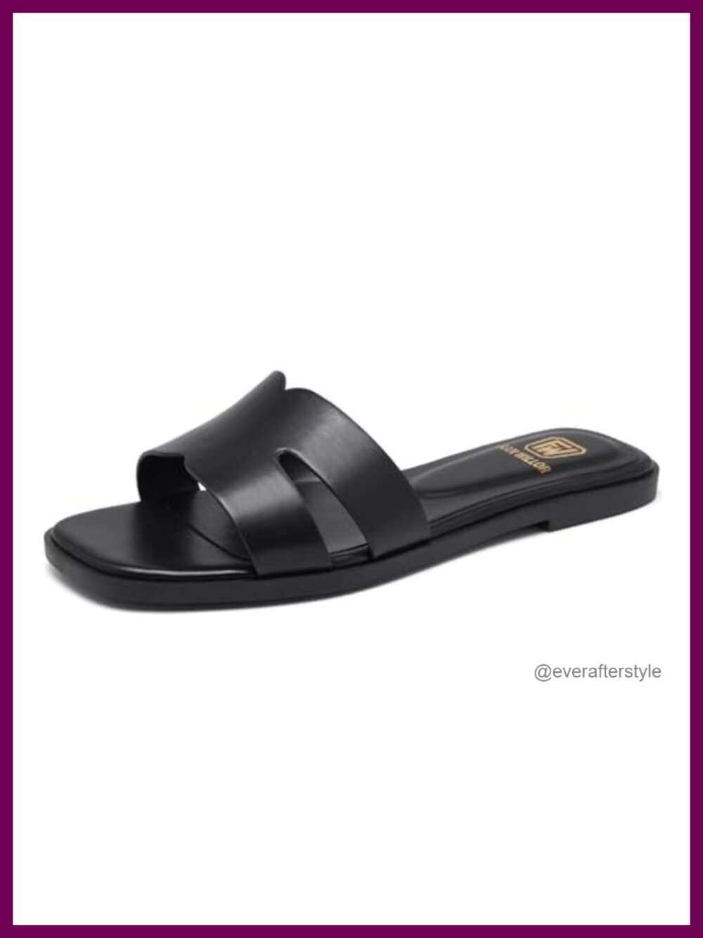 Memory Foam Slide Sandals Comfortable Slip On Square Open Toe Beach Summer